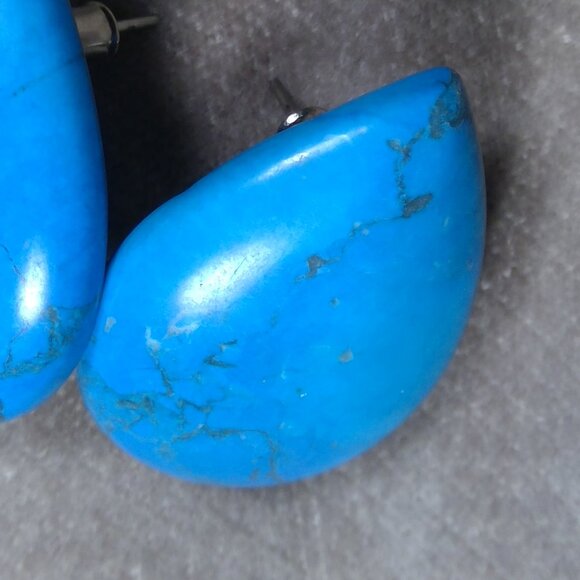 DAMA stamp on post cover Turquoise earrings Vintage Teardrop Earrings - Picture 5 of 5